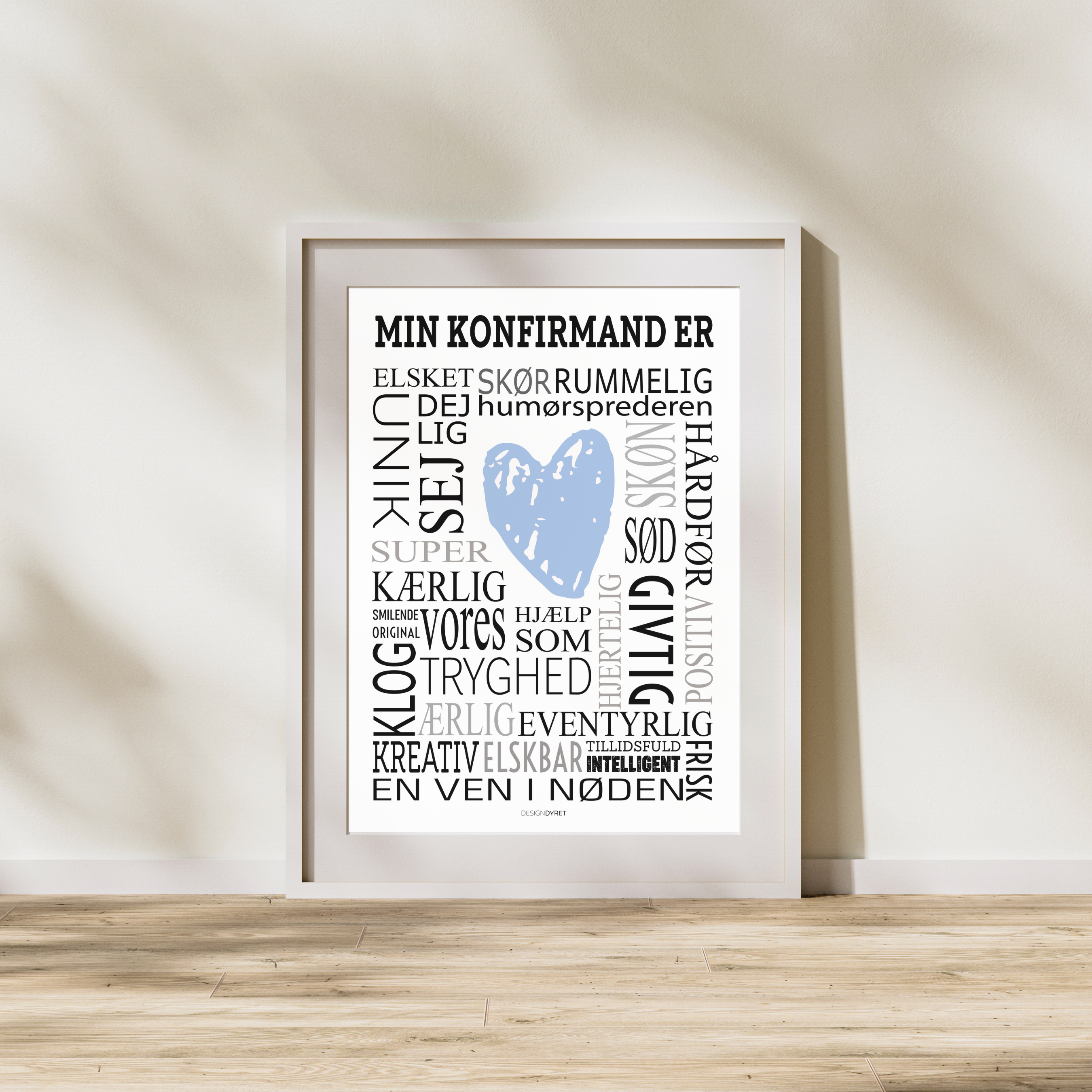 Min Konfirmand Er Plakat - Blå  (Plakat)