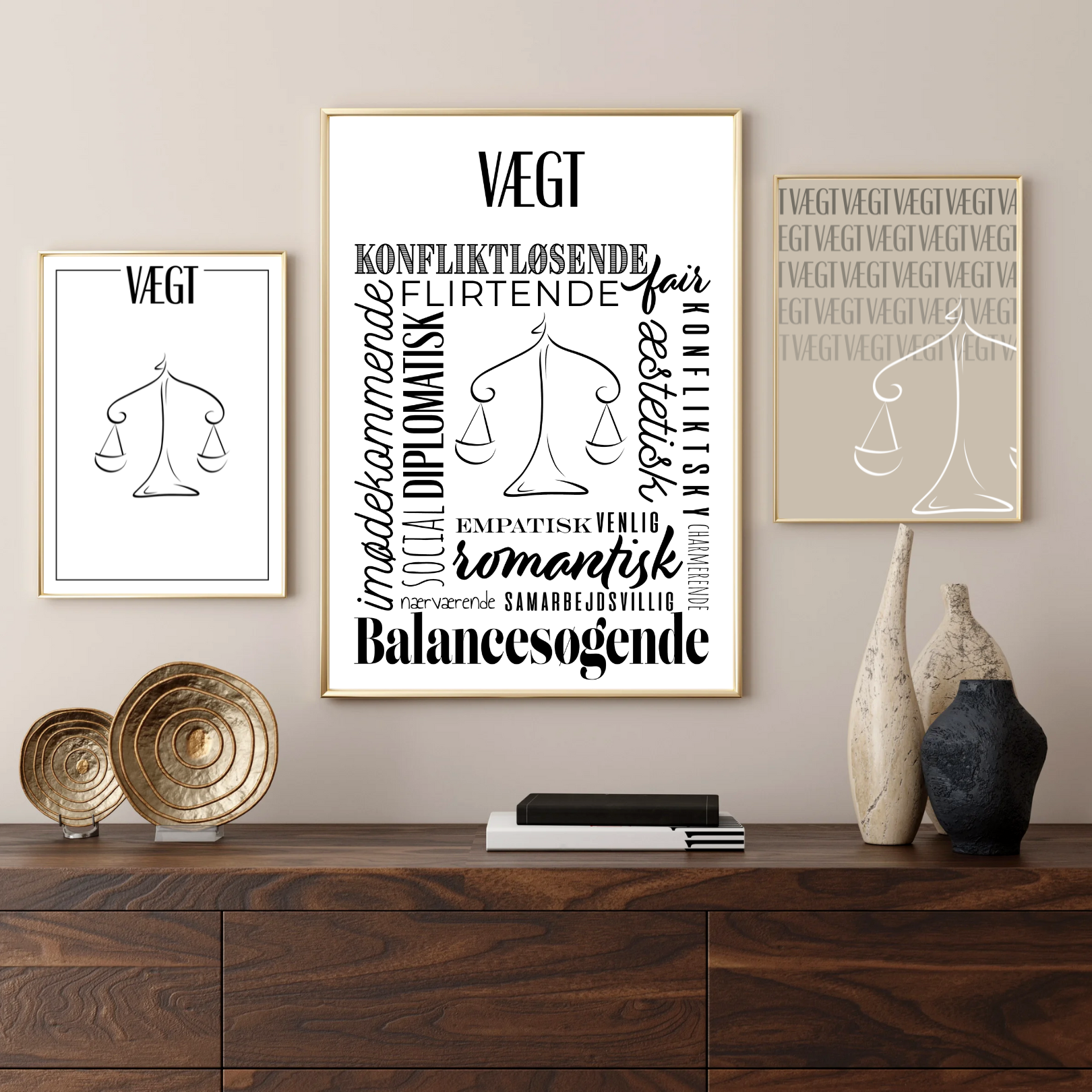 Vægt / Libra Tapet - Håndtegnet Plakat