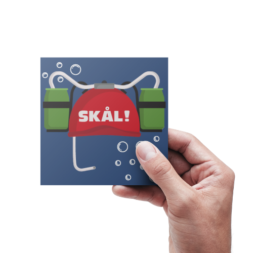 Skål! Hurra! - Ølhjelm (Kort)