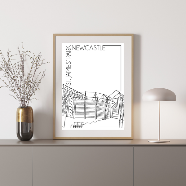 St. James' Park, Newcastle - Håndtegnet Plakat