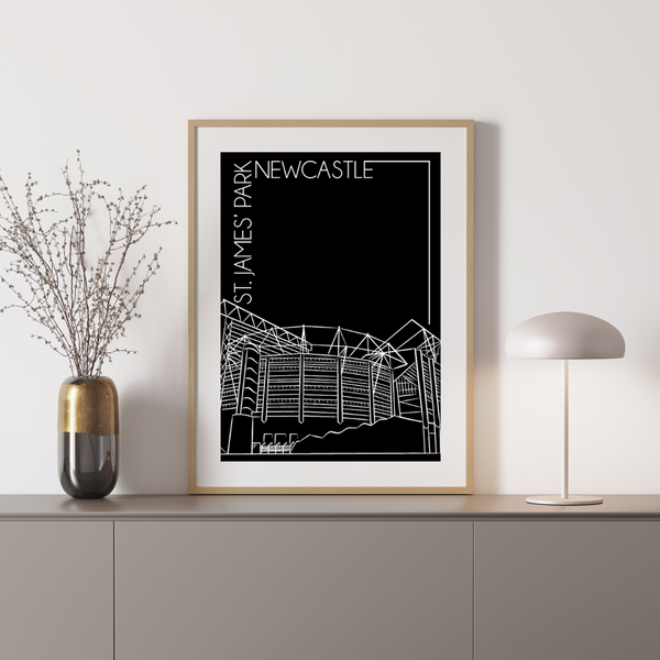 St. James' Park, Newcastle - Håndtegnet Plakat
