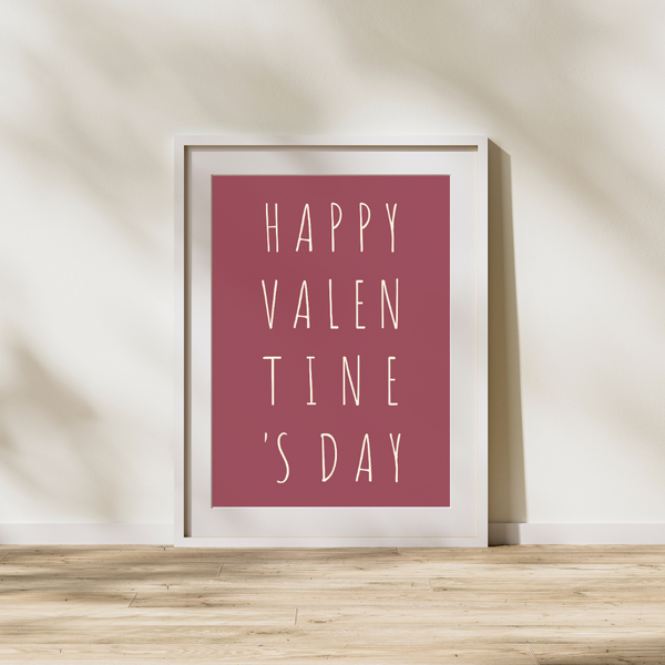 Happy Valentine's Day (Lyserød) - Plakat