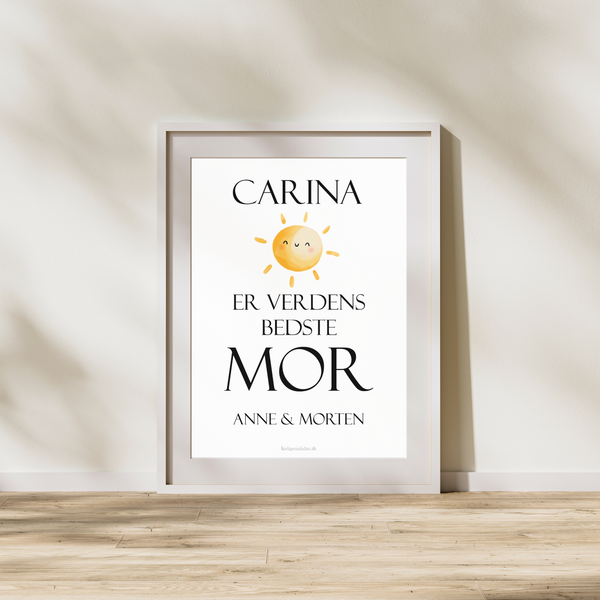Verdens Bedste Mor med Sol 2 - Personlig Plakat