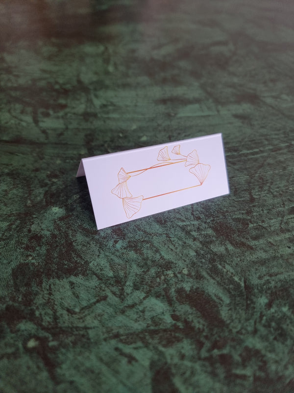 Bordkort med Gylden Blomsterramme(10stk)