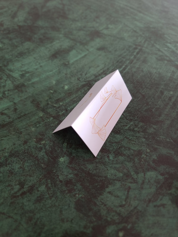 Bordkort med Gylden Blomsterramme(10stk)