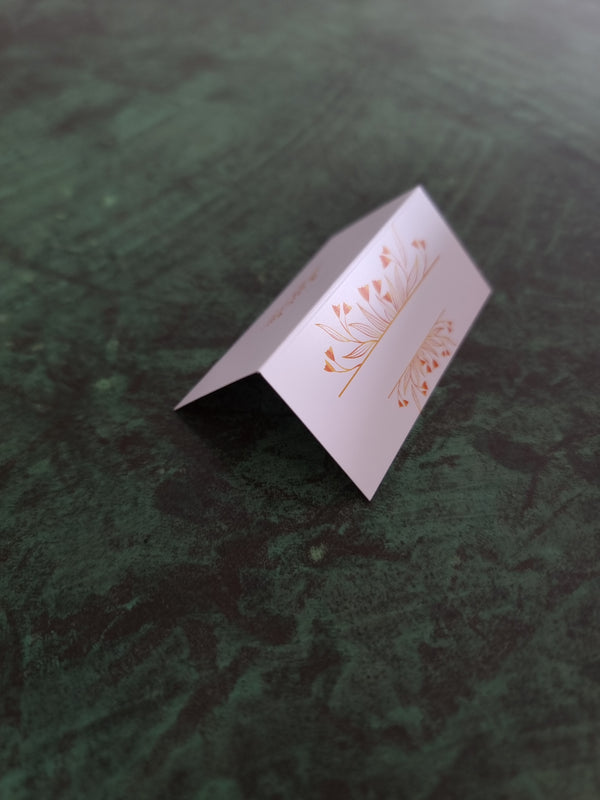 Bordkort med Gylden Blomsterkant (10stk)