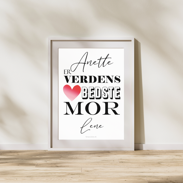 Mor med Rød Hjerte - Design selv  (Plakat)