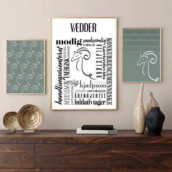 Vædder - Håndtegnet Stjernetegns Citat Plakat