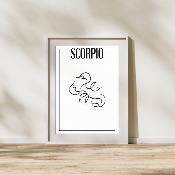 Skorpion / Scorpio - Håndtegnet Plakat
