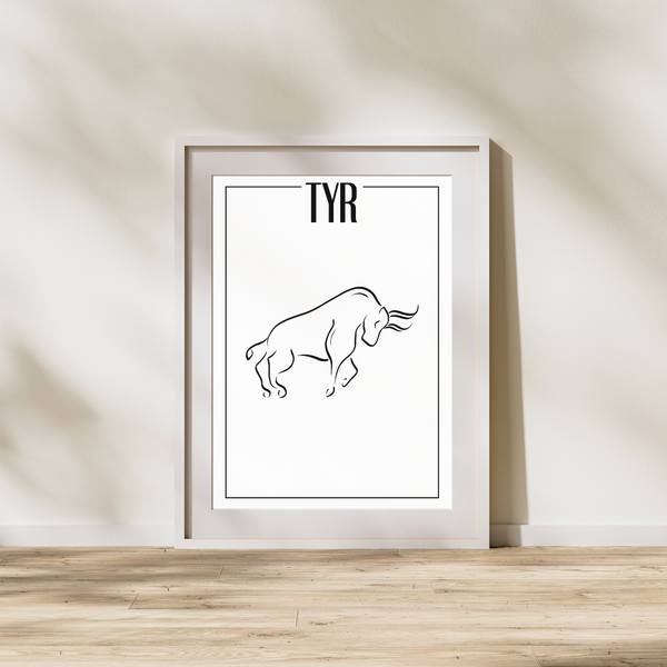 Tyr / Taurus - Håndtegnet Plakat