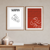 Skorpion / Scorpio - Håndtegnet Plakat