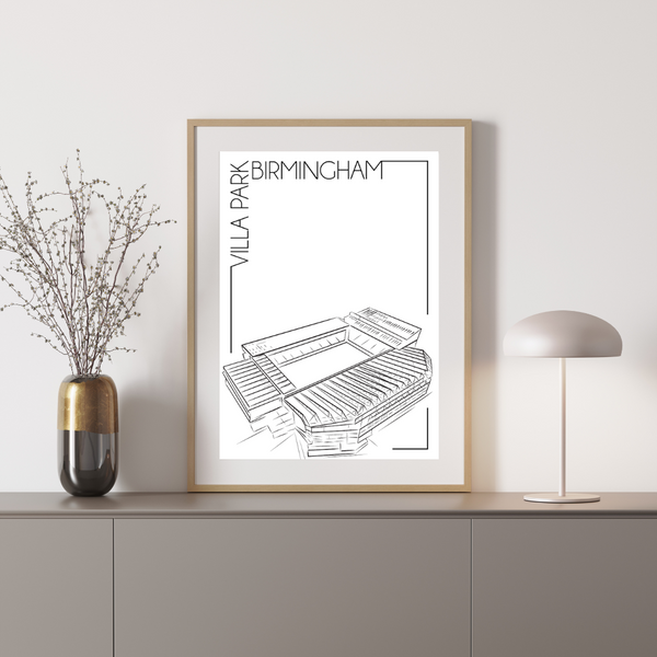 Villa Park, Birmingham - Håndtegnet Plakat