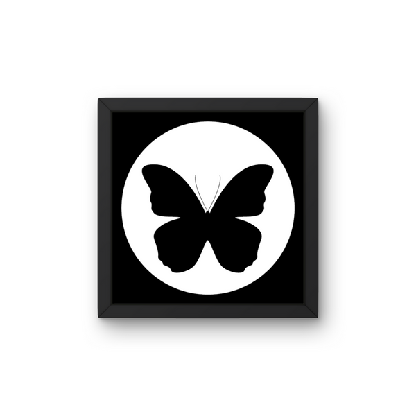Silhouette - Sommerfugl - Plakat inkl. Ramme
