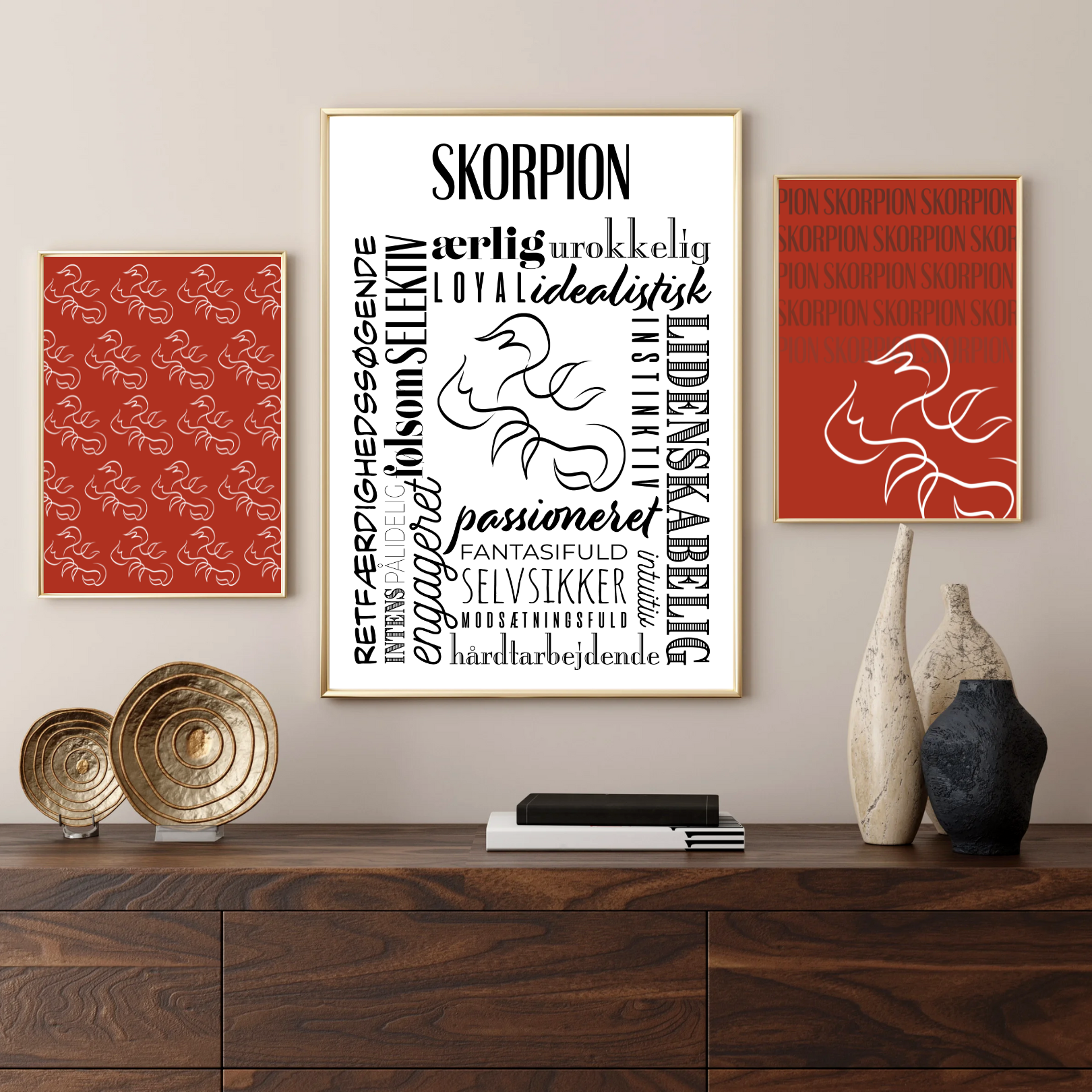 Skorpion / Scorpio Tapet - Håndtegnet Plakat