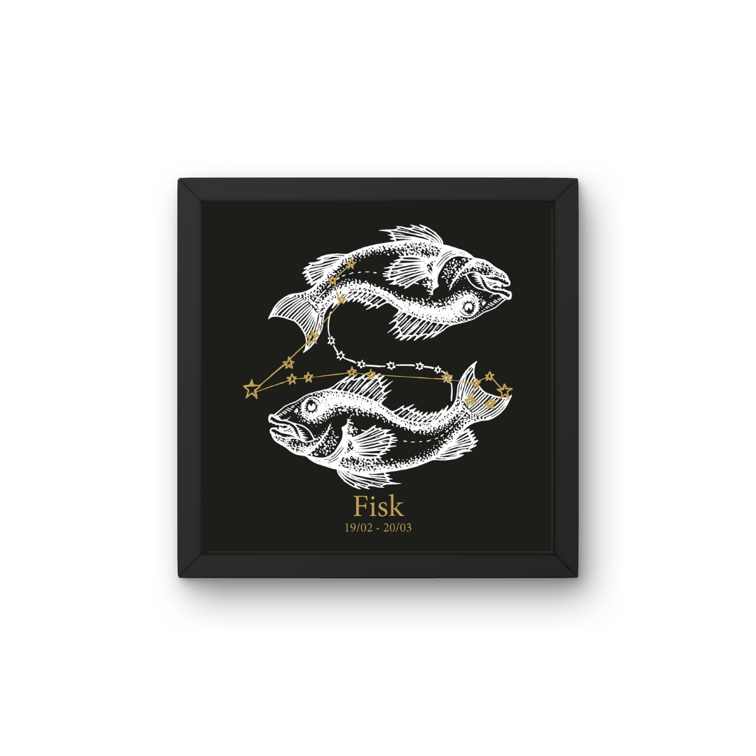 Stjernetegnet Fisken  - Plakat inkl. Ramme
