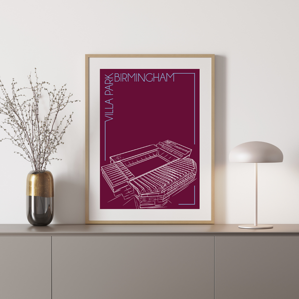 Villa Park, Birmingham - Håndtegnet Plakat