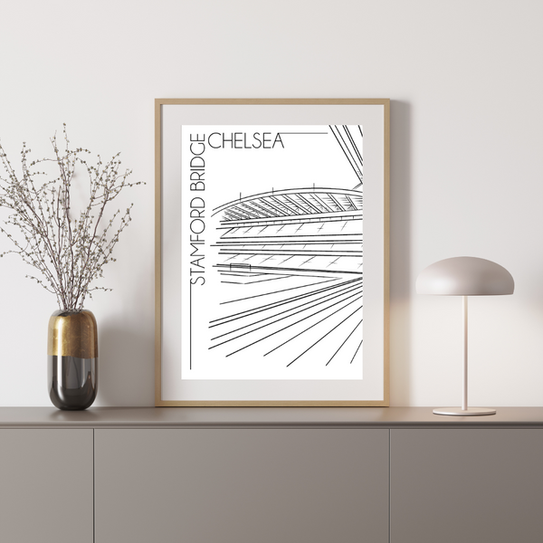 Stamford Bridge, Chelsea - Håndtegnet Plakat
