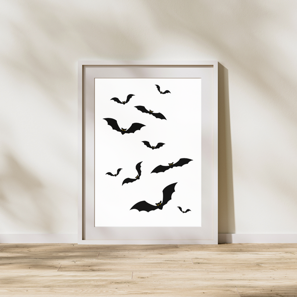 Halloween Flagermus - Hvid  (Plakat)