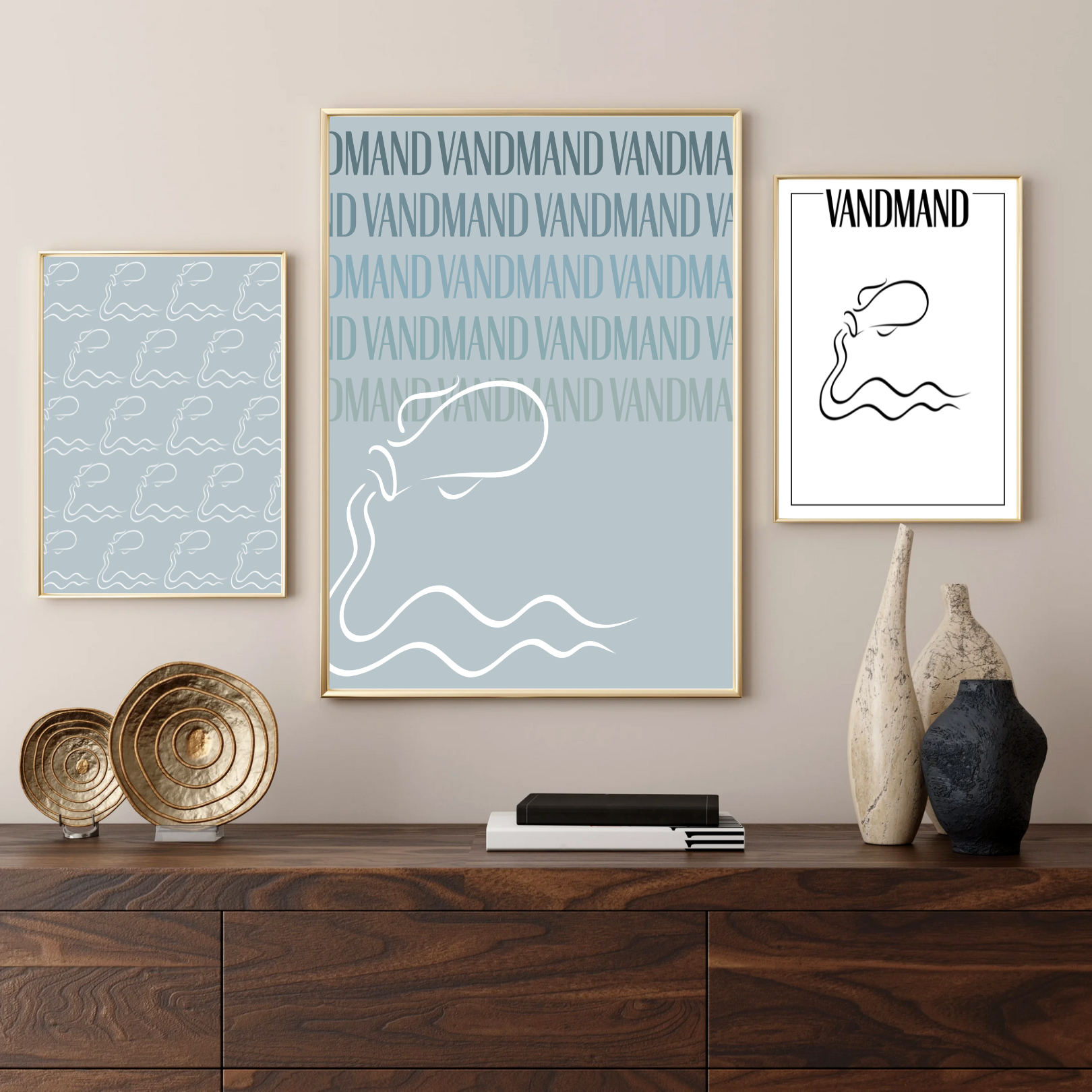 Vandmand / Aquarius Tapet - Håndtegnet Plakat