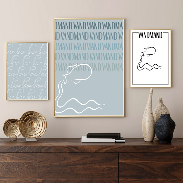 Vandmand / Aquarius Tapet - Håndtegnet Plakat