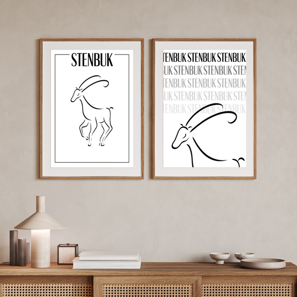Stenbuk - Håndtegnet Stjernetegns Citat Plakat