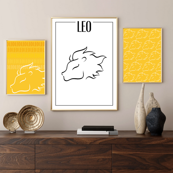 Løve  / Leo Tapet - Håndtegnet Plakat