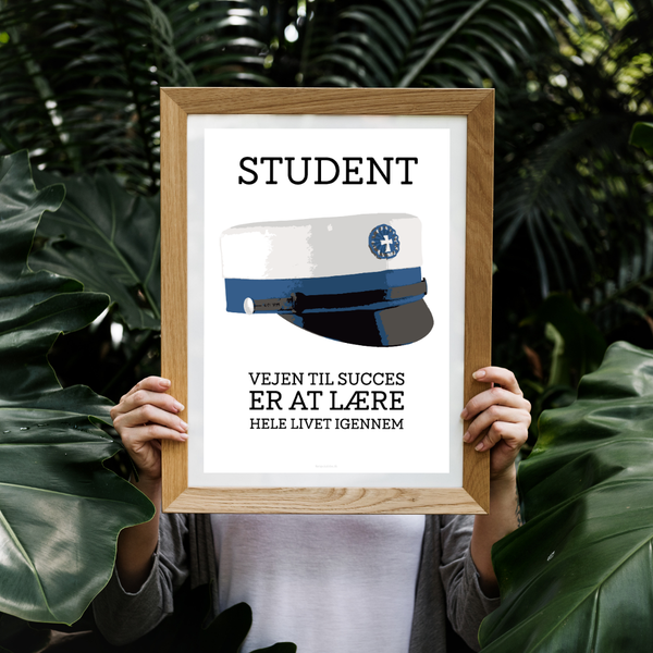 Blå Student Plakat - Vejen til Succes