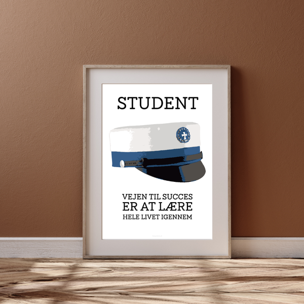 Blå Student Plakat - Vejen til Succes