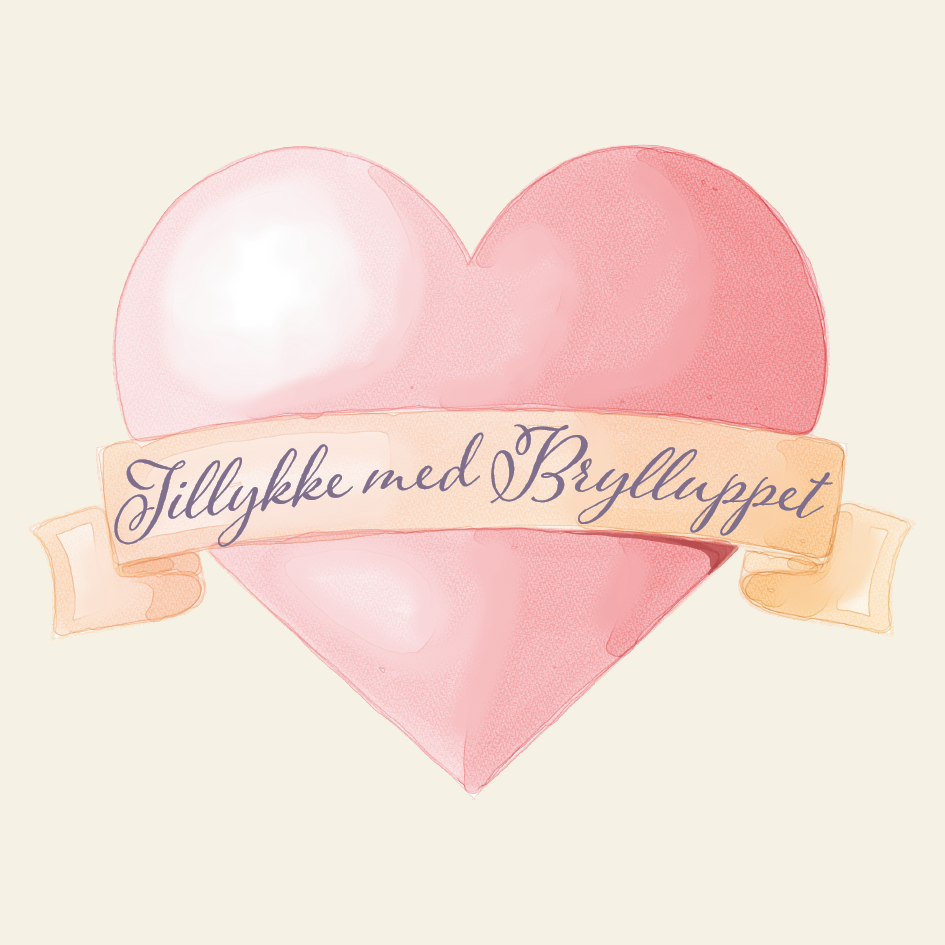 Tillykke med Brylluppet - Hjerte (Minikort)