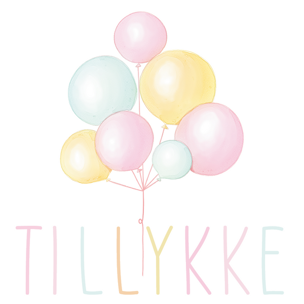 Tillykke - Balloner (Minikort)