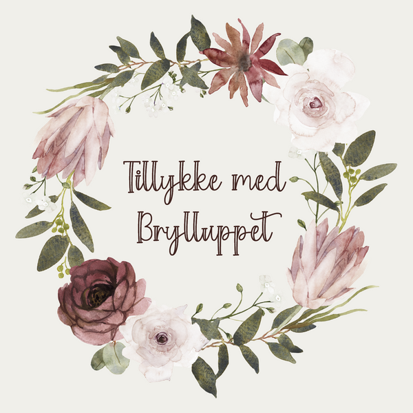 Tillykke med Brylluppet - Blomsterkrans (Kort)