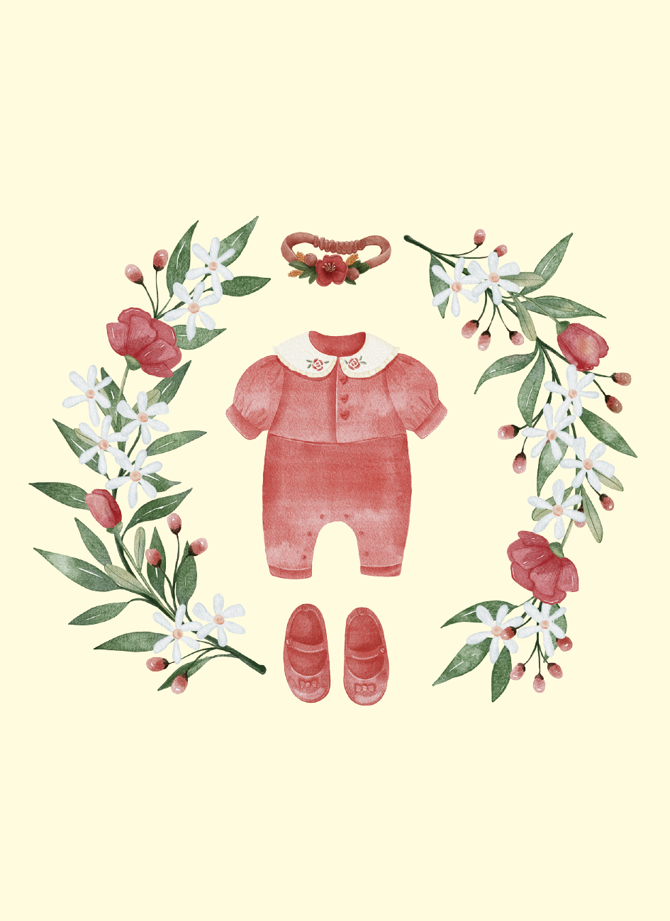 Barnedåb - Rosa (Minikort)