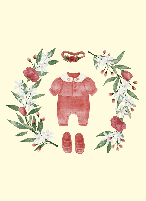 Barnedåb - Rosa (Minikort)