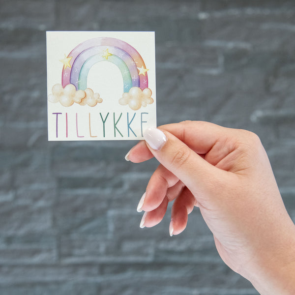 Tillykke - Regnbue (Minikort)