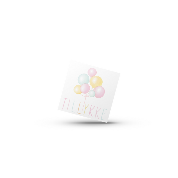 Tillykke - Balloner (Minikort)