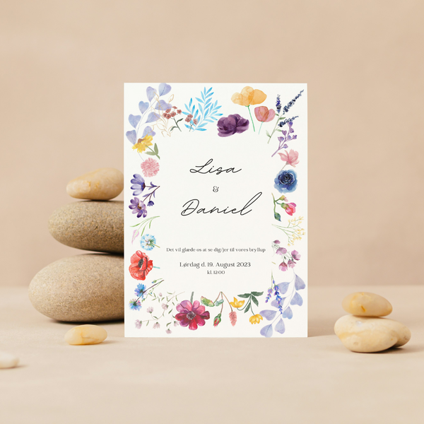 Wildflower Bryllupsinvitationer