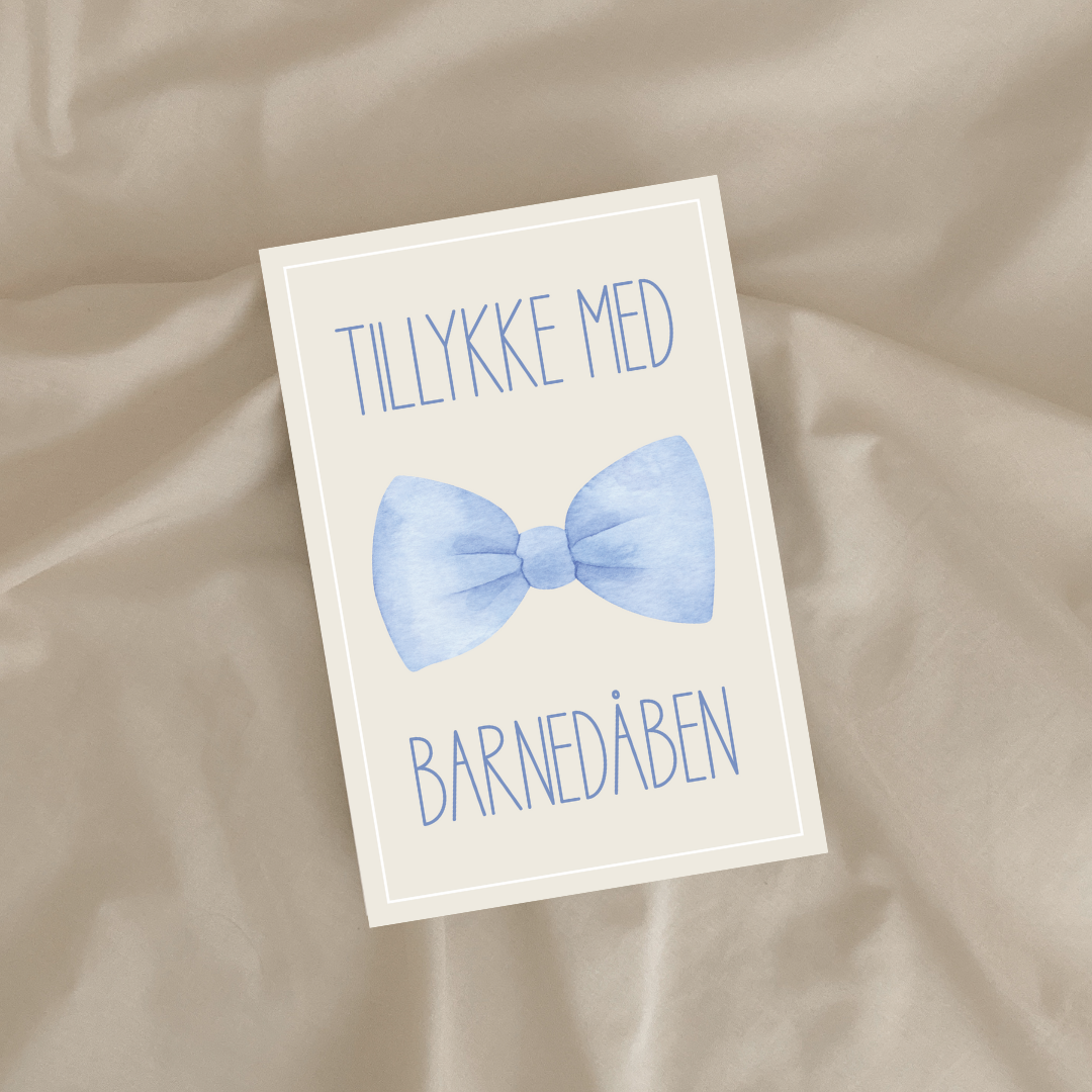 Tillykke med barnedåben - Blå (Kort)