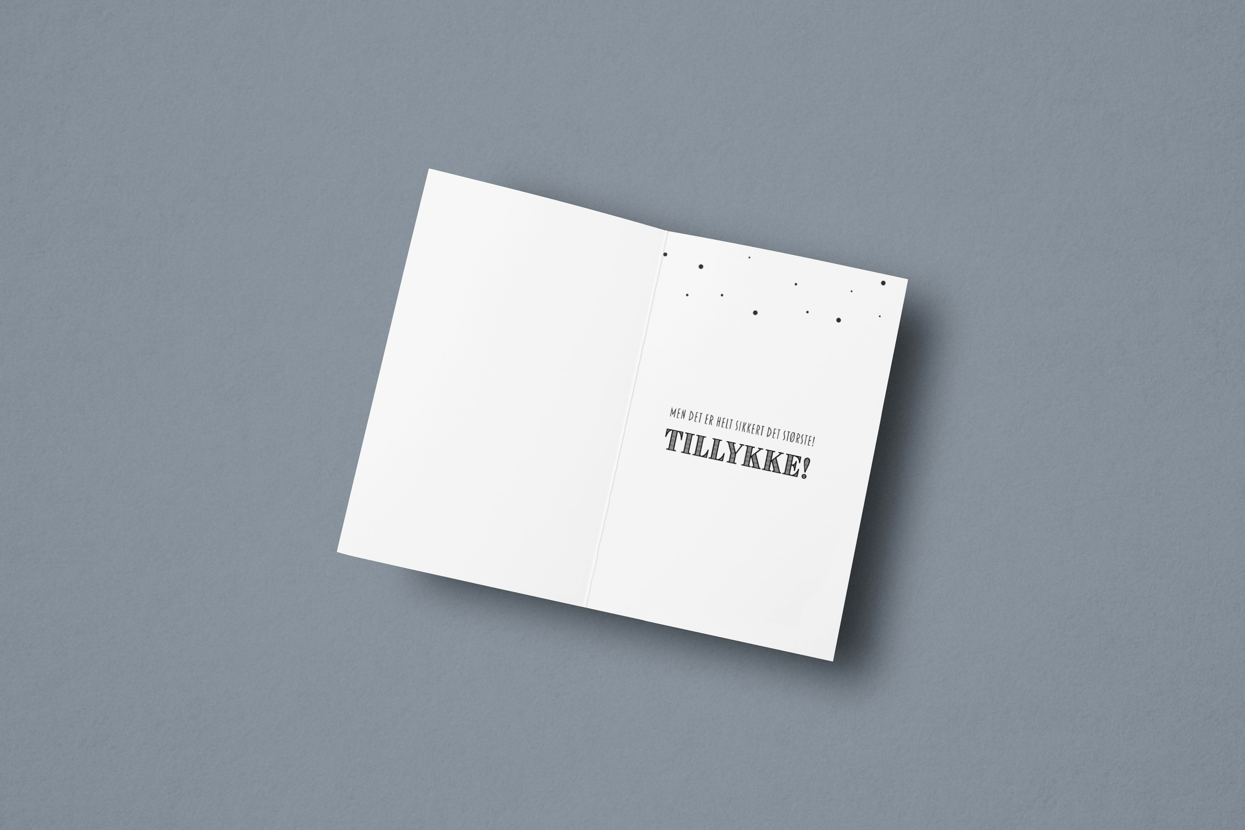 Dette er måske ikke det sjoveste kort, men det største - Tillykke (Mega Kort)