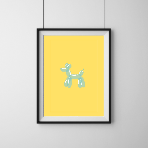 Ballondyr Blå Hund - Plakat