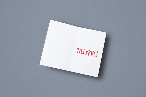 Danske Flag - Tillykke (Mega Kort)