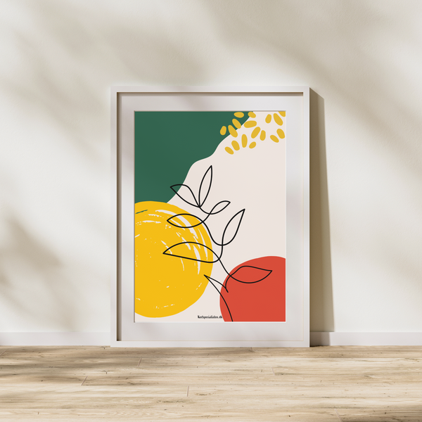 Simple Lines - Gren med blade 2 - Plakat