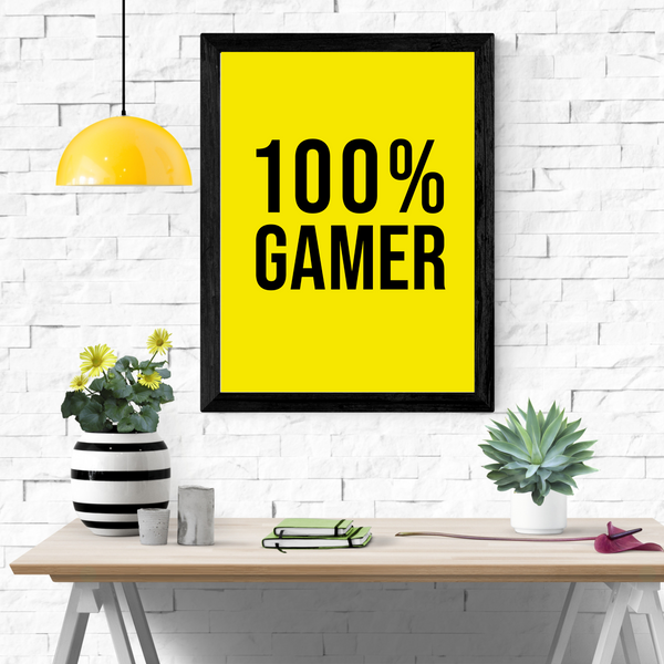 100% Gamer 1 - Gul (Plakat)