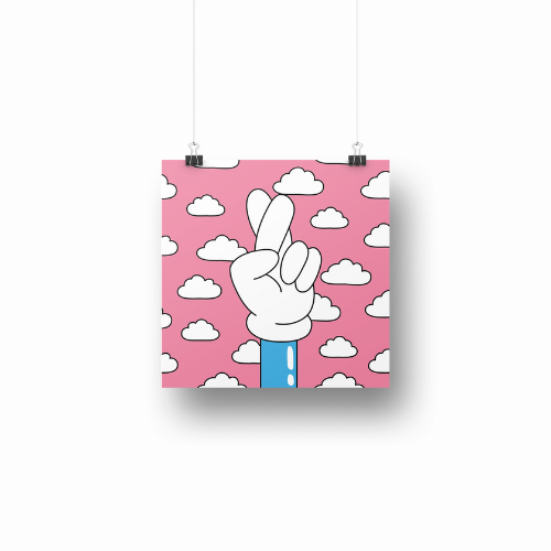 Crossed Finger - Pink (Plakatkort)