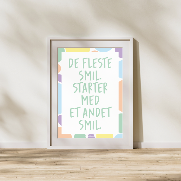 De fleste smil starter med et andet smil - Plakat