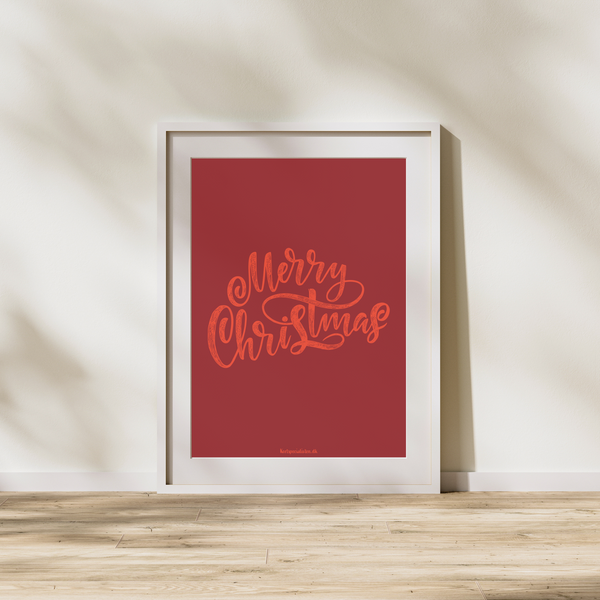 Merry Christmas Rød - Plakat