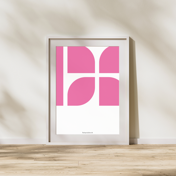 Abstrakt Blomst Pink - Plakat