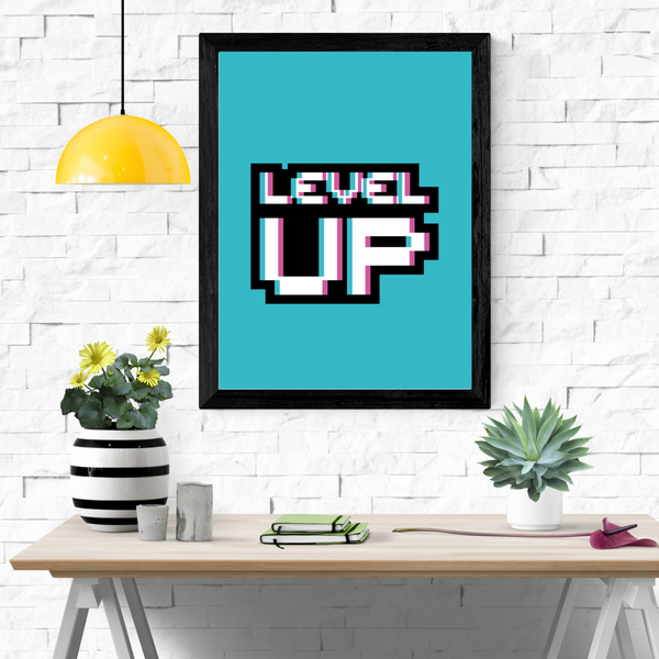 Level Up - Pixels (Plakat)