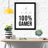 100% Gamer - Hvide  (Plakat)