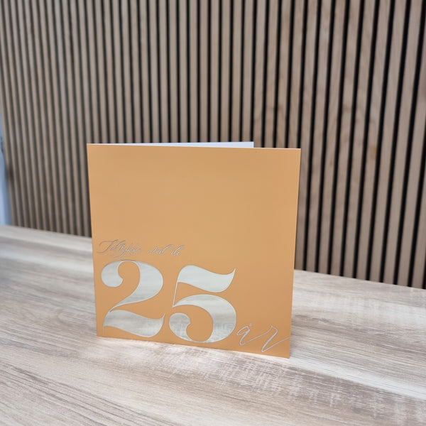 Tillykke med 25 år - Gul (Foliekort)