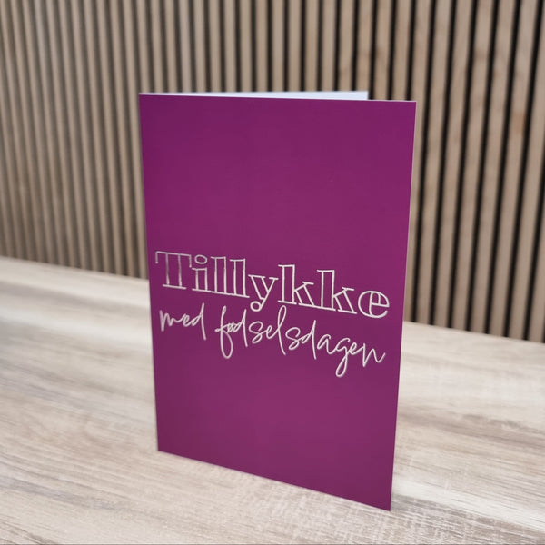 Tillykke med Fødselsdagen - Lilla (Foliekort)